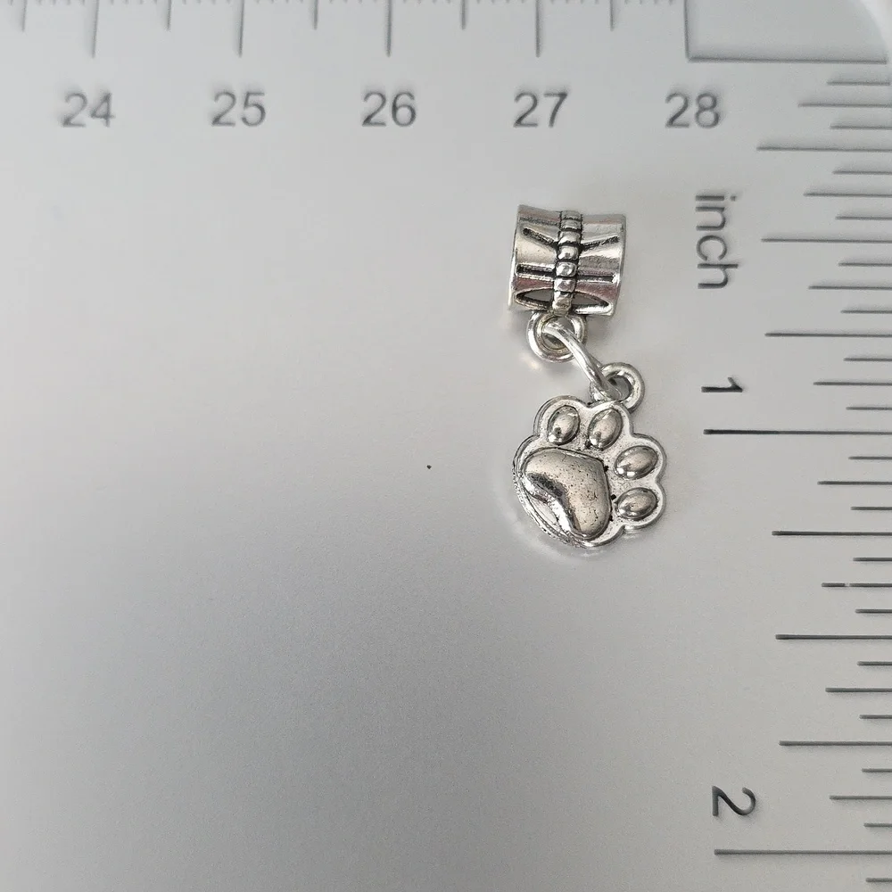 Paw Print Charm Will FIT Pandora and other European Systems - Picture 3 of 5